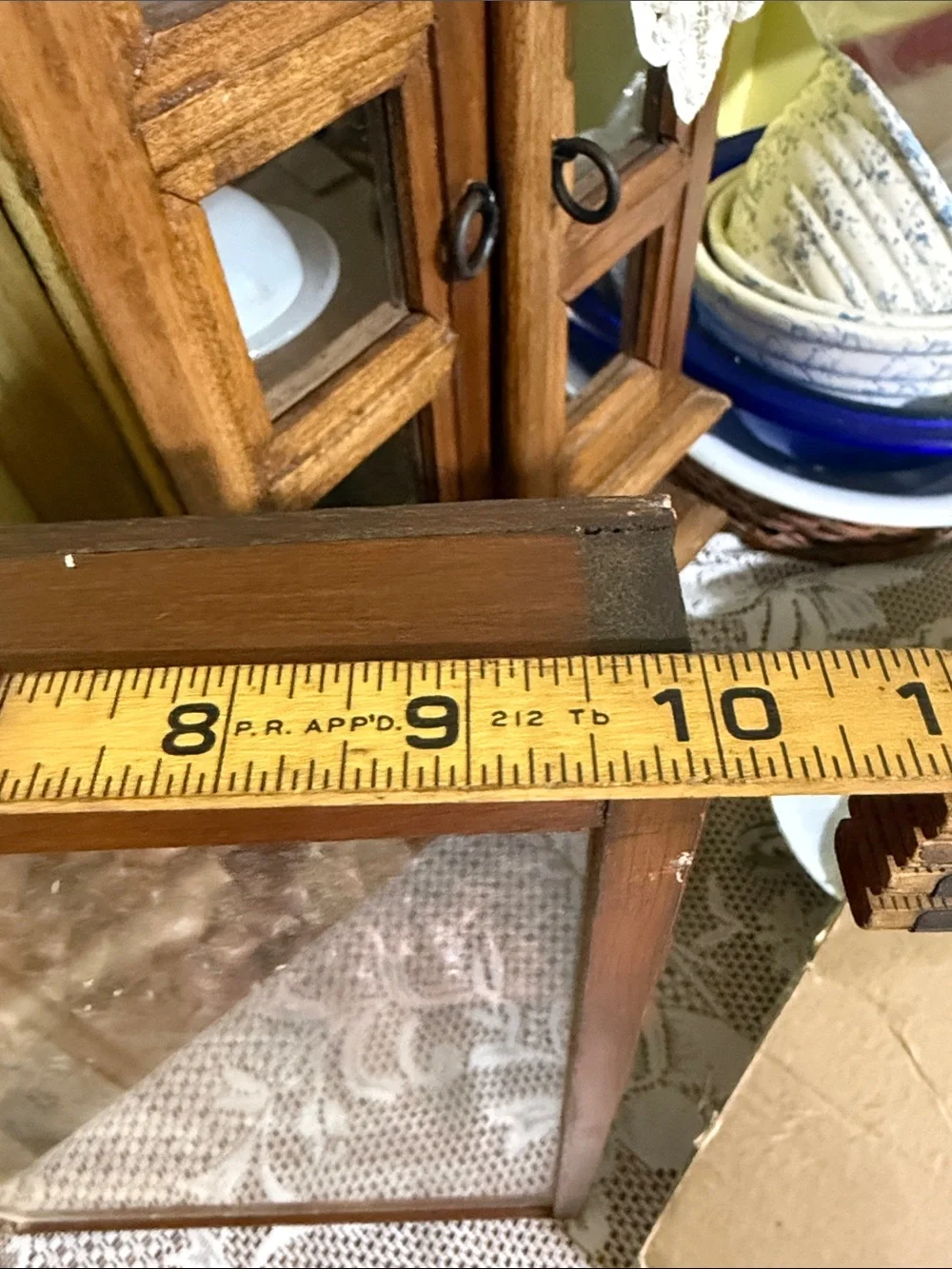 Vintage Wooden Curio Display shadow Box with Natural grains 1970’s